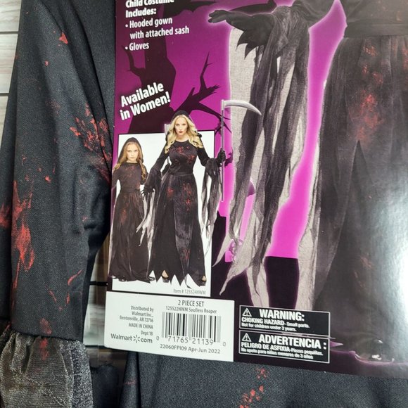 New Soulless Reaper‎ Halloween Costume Girl's Medium 7-8 Black Dress Up Outfit - Picture 6 of 14